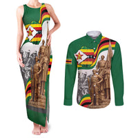 Happy Heroes Day Zimbabwe Couples Matching Tank Maxi Dress and Long Sleeve Button Shirt Lest We Forget - Wonder Print Shop