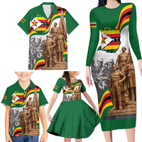 Happy Heroes Day Zimbabwe Family Matching Long Sleeve Bodycon Dress and Hawaiian Shirt Lest We Forget - Wonder Print Shop