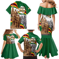 Happy Heroes Day Zimbabwe Family Matching Mermaid Dress and Hawaiian Shirt Lest We Forget - Wonder Print Shop