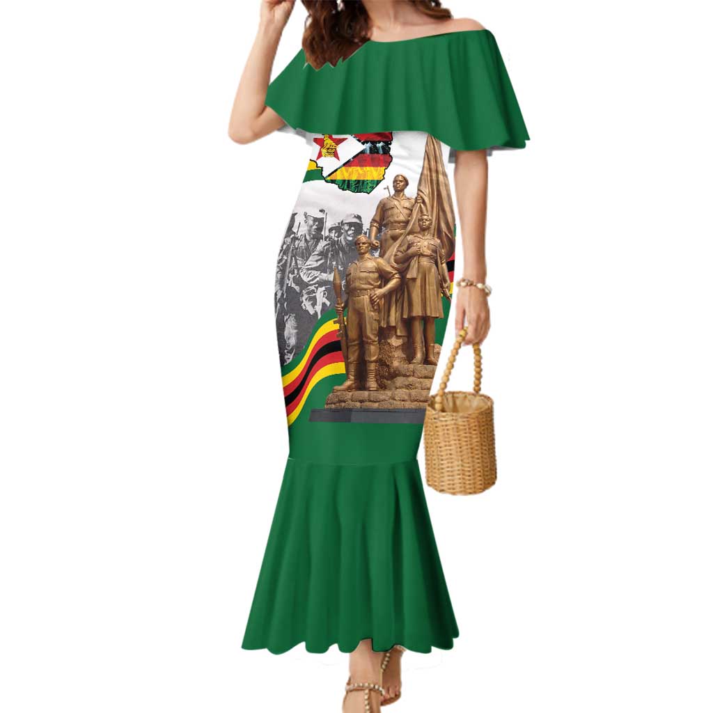 Happy Heroes Day Zimbabwe Family Matching Mermaid Dress and Hawaiian Shirt Lest We Forget - Wonder Print Shop