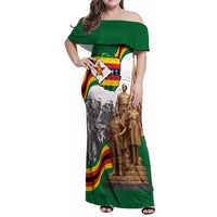 Happy Heroes Day Zimbabwe Family Matching Off Shoulder Maxi Dress and Hawaiian Shirt Lest We Forget - Wonder Print Shop