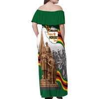 Happy Heroes Day Zimbabwe Family Matching Off Shoulder Maxi Dress and Hawaiian Shirt Lest We Forget - Wonder Print Shop