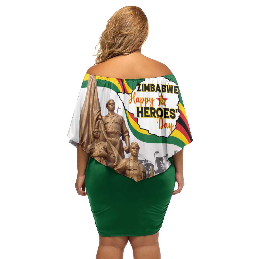 Happy Heroes Day Zimbabwe Family Matching Off Shoulder Short Dress and Hawaiian Shirt Lest We Forget - Wonder Print Shop