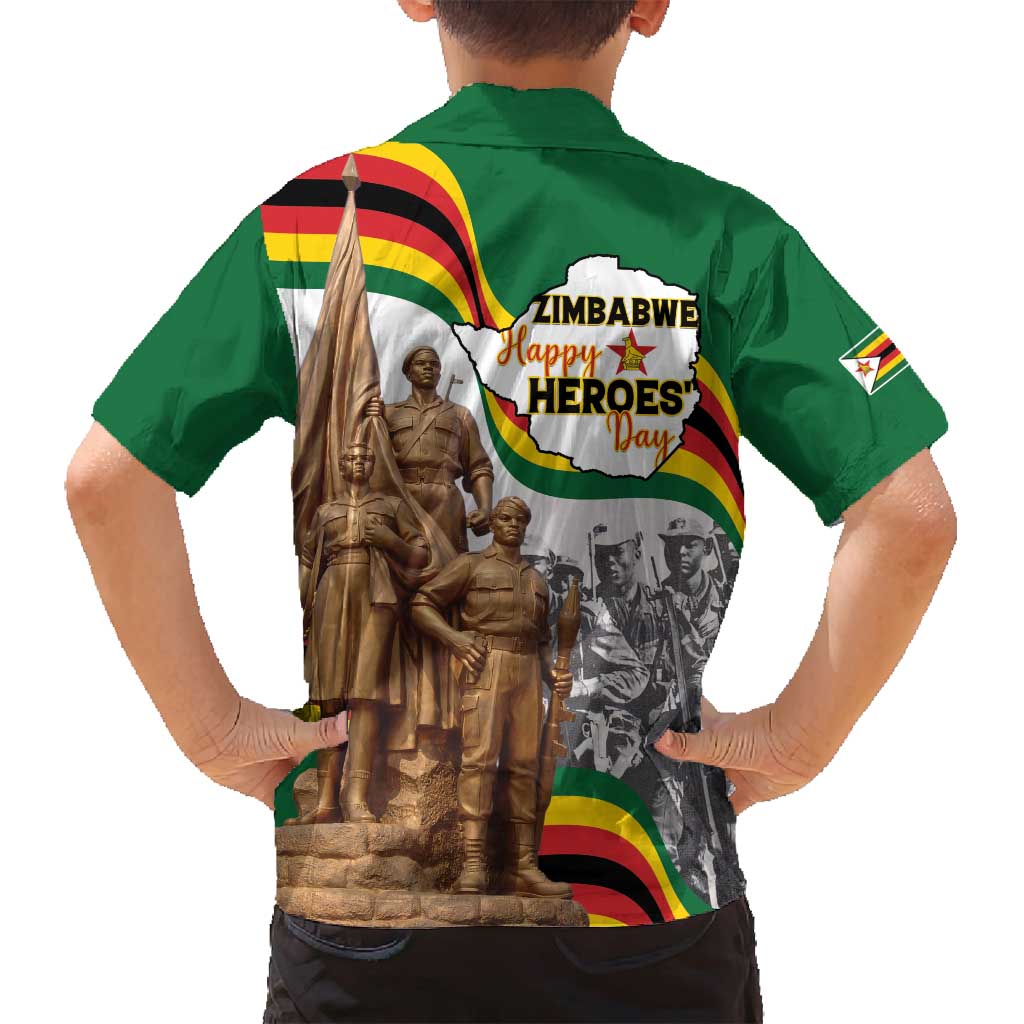 Happy Heroes Day Zimbabwe Family Matching Tank Maxi Dress and Hawaiian Shirt Lest We Forget - Wonder Print Shop
