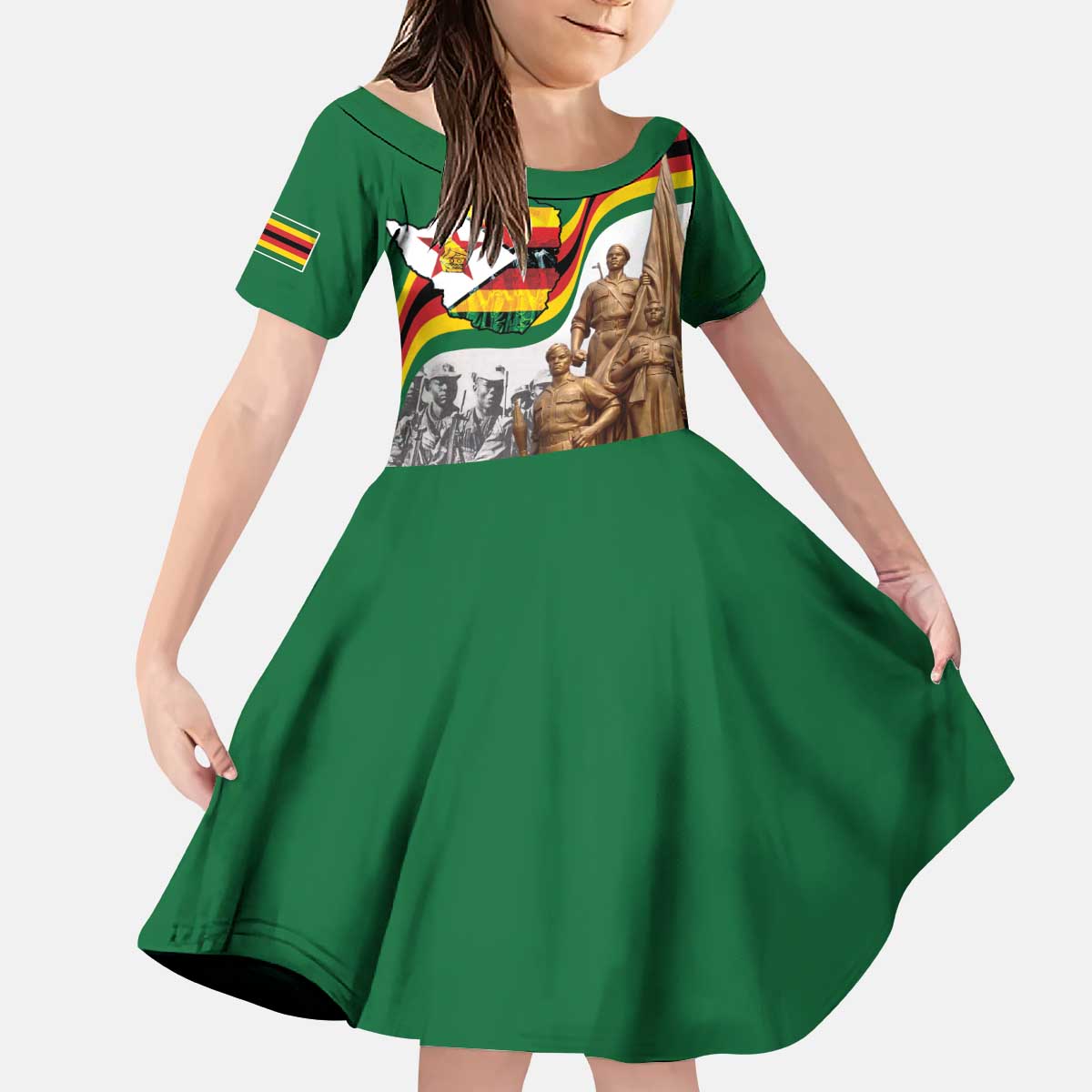 Happy Heroes Day Zimbabwe Kid Short Sleeve Dress Lest We Forget - Wonder Print Shop