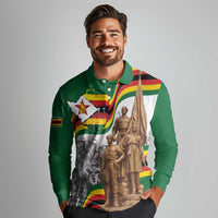 Happy Heroes Day Zimbabwe Long Sleeve Polo Shirt Lest We Forget - Wonder Print Shop