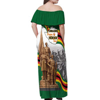 Happy Heroes Day Zimbabwe Off Shoulder Maxi Dress Lest We Forget - Wonder Print Shop
