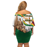 Happy Heroes Day Zimbabwe Off Shoulder Short Dress Lest We Forget - Wonder Print Shop