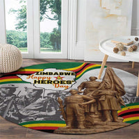 Happy Heroes Day Zimbabwe Round Carpet Lest We Forget - Wonder Print Shop