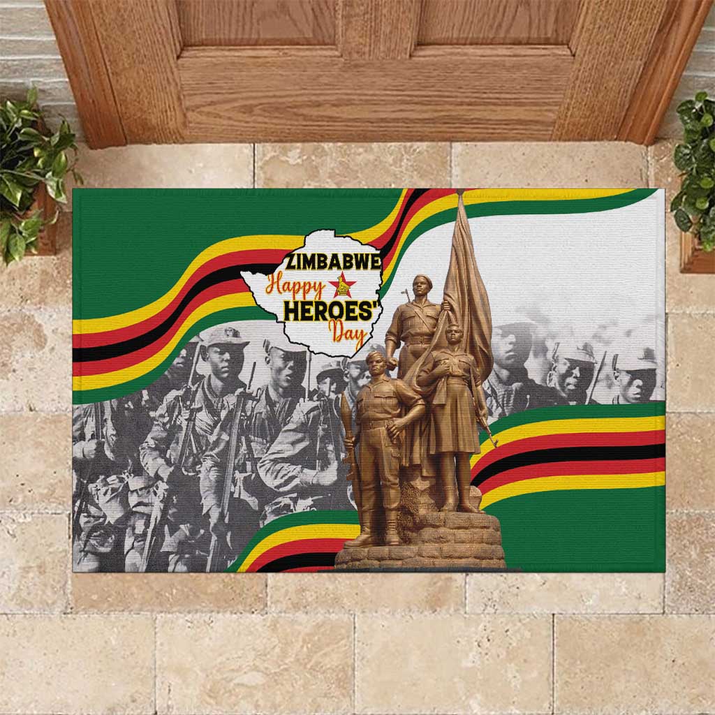 Happy Heroes Day Zimbabwe Rubber Doormat Lest We Forget - Wonder Print Shop