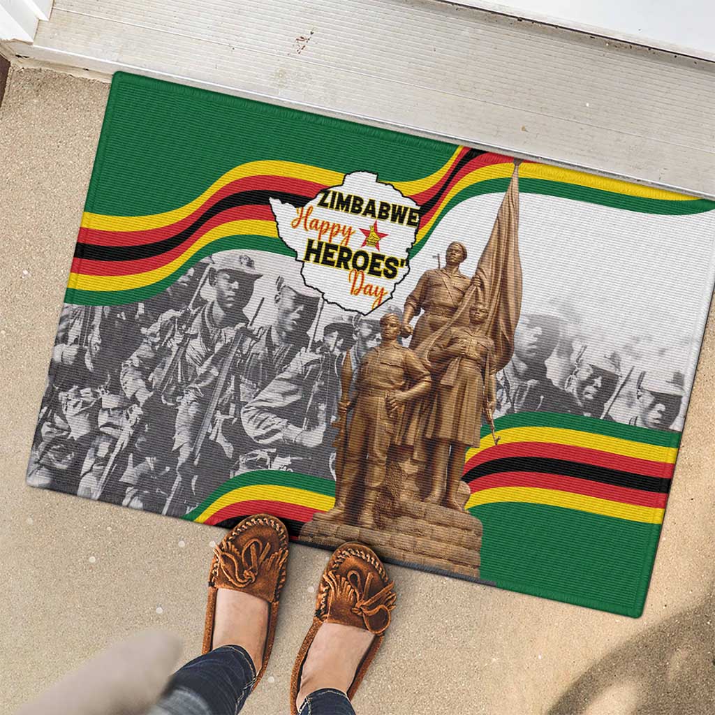Happy Heroes Day Zimbabwe Rubber Doormat Lest We Forget - Wonder Print Shop