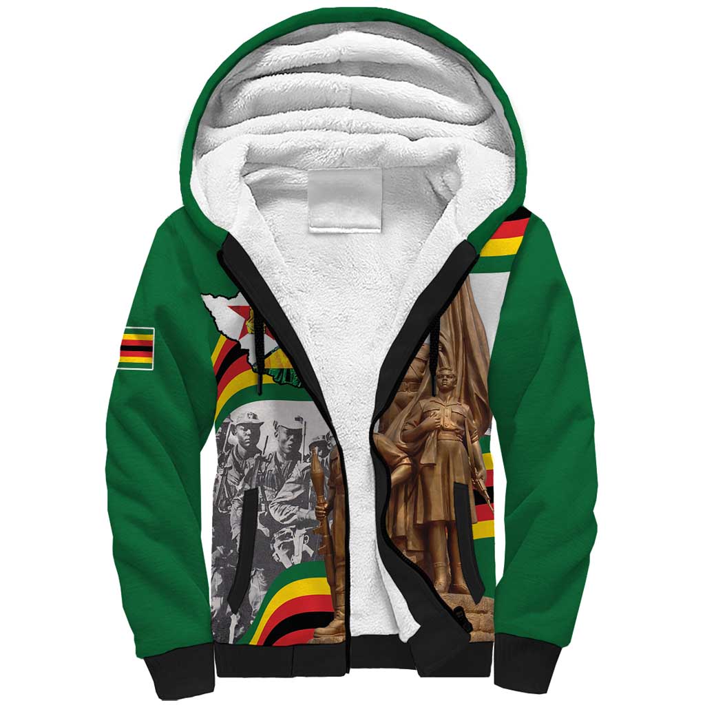 Happy Heroes Day Zimbabwe Sherpa Hoodie Lest We Forget - Wonder Print Shop