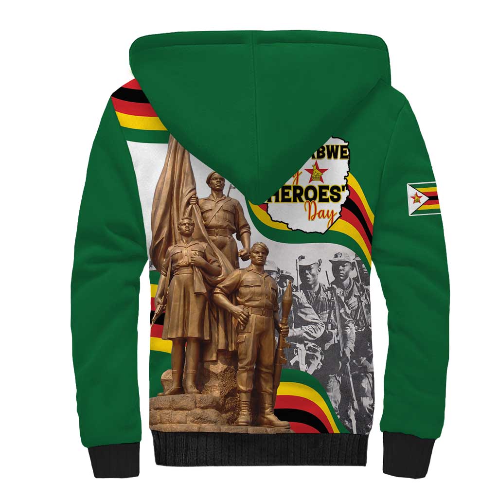 Happy Heroes Day Zimbabwe Sherpa Hoodie Lest We Forget - Wonder Print Shop