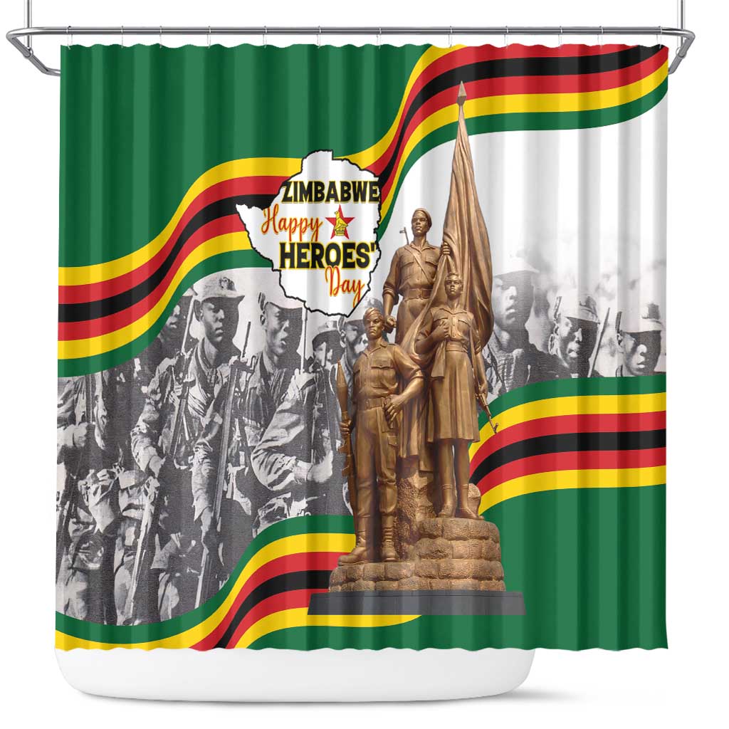 Happy Heroes Day Zimbabwe Shower Curtain Lest We Forget - Wonder Print Shop