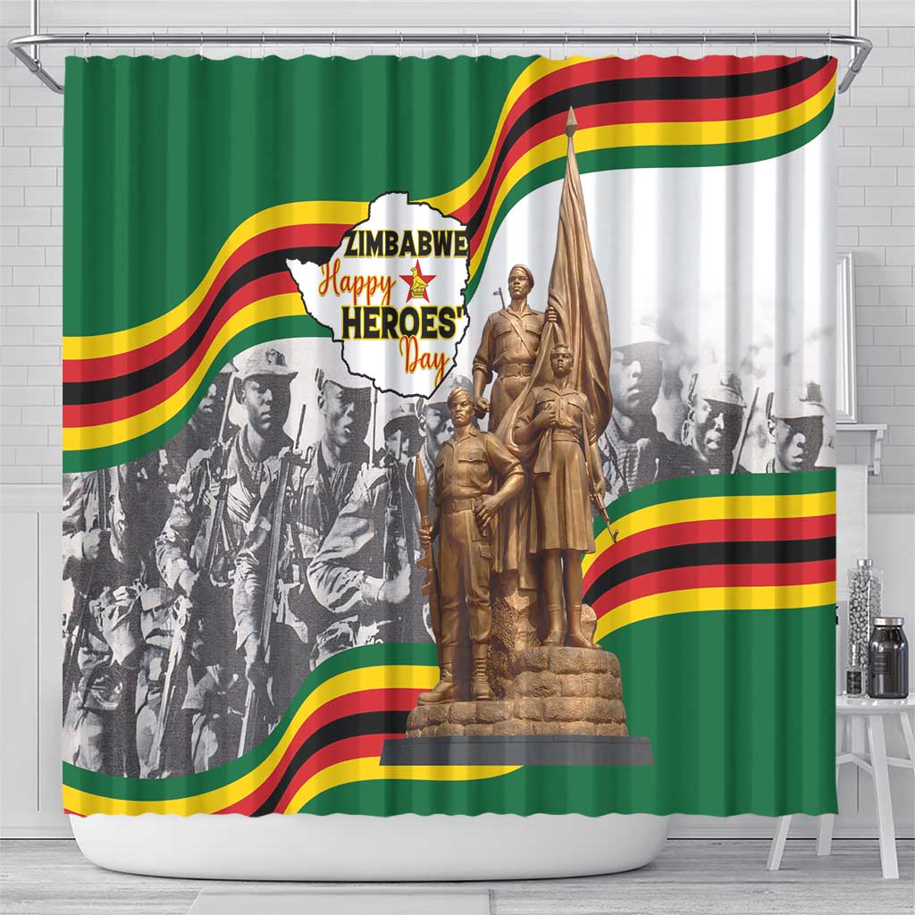 Happy Heroes Day Zimbabwe Shower Curtain Lest We Forget - Wonder Print Shop