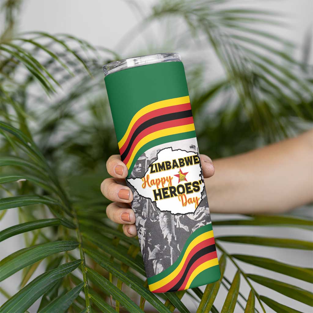 Happy Heroes Day Zimbabwe Skinny Tumbler Lest We Forget - Wonder Print Shop