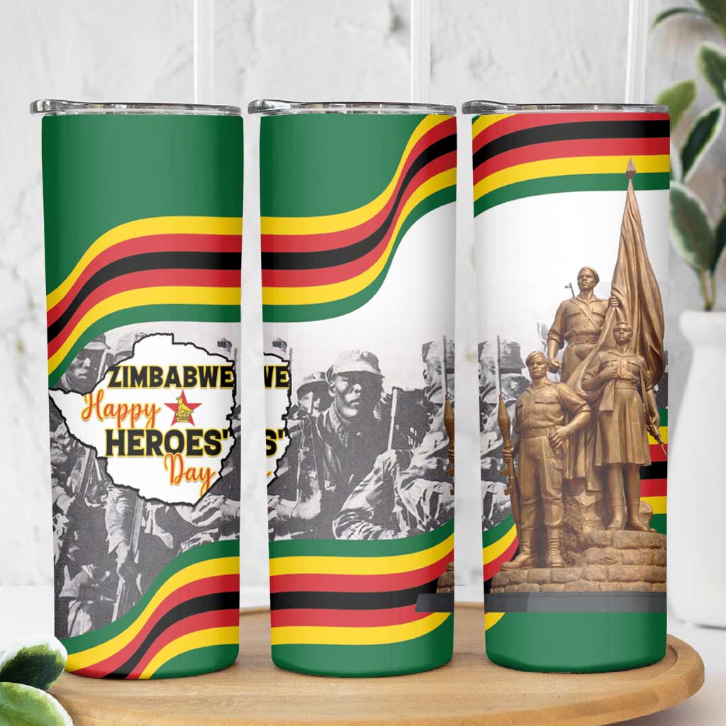 Happy Heroes Day Zimbabwe Skinny Tumbler Lest We Forget - Wonder Print Shop