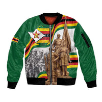 Happy Heroes Day Zimbabwe Sleeve Zip Bomber Jacket Lest We Forget - Wonder Print Shop