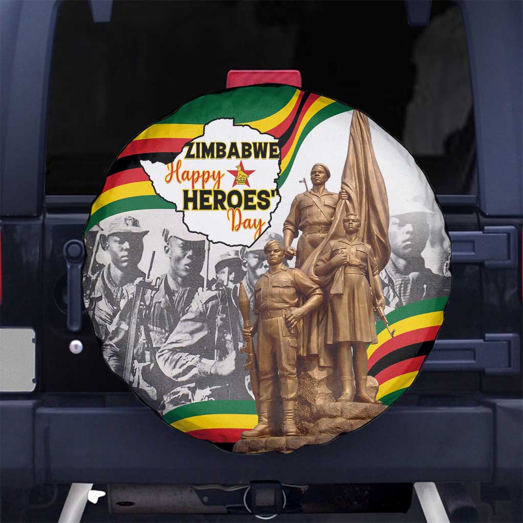 Happy Heroes Day Zimbabwe Spare Tire Cover Lest We Forget - Wonder Print Shop