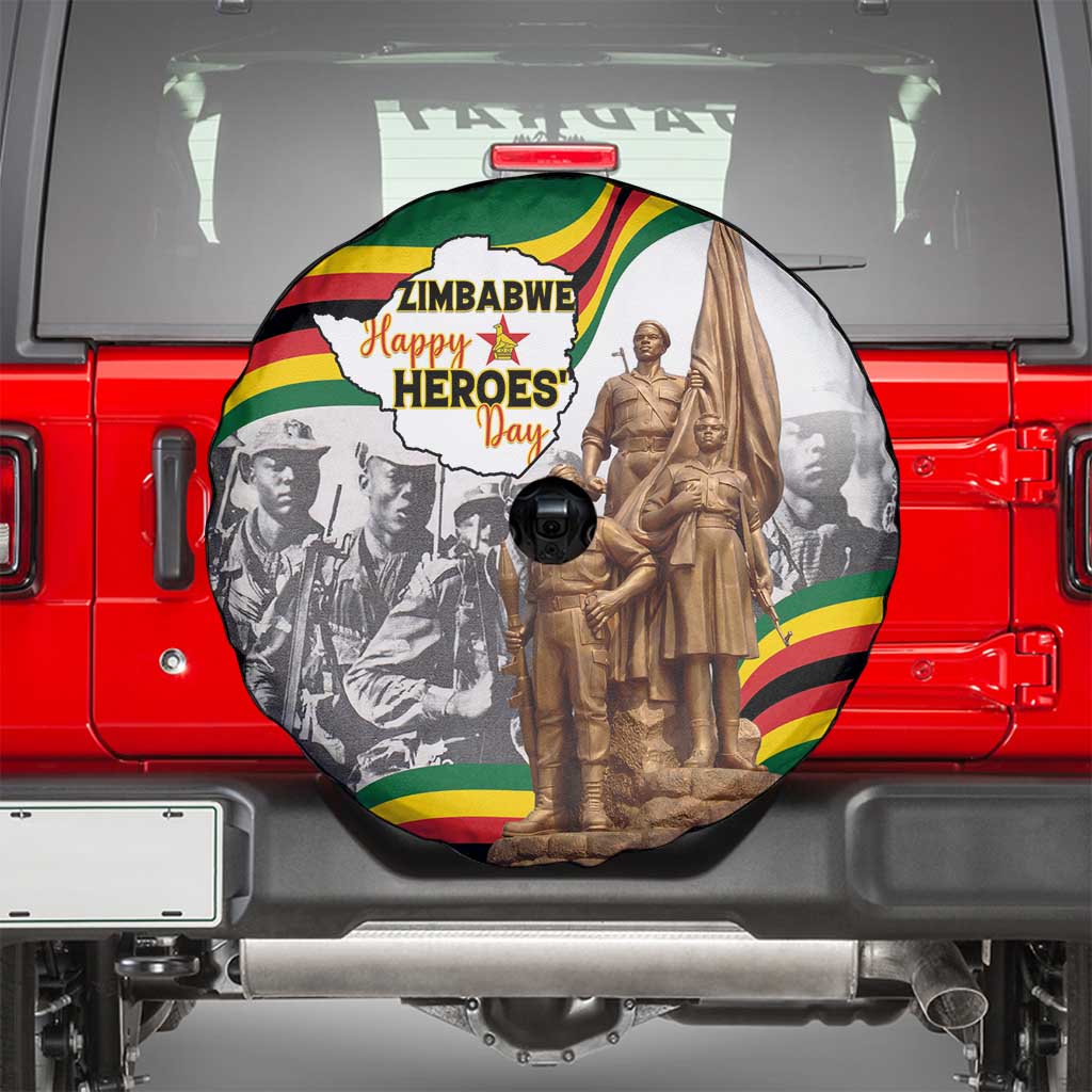 Happy Heroes Day Zimbabwe Spare Tire Cover Lest We Forget - Wonder Print Shop