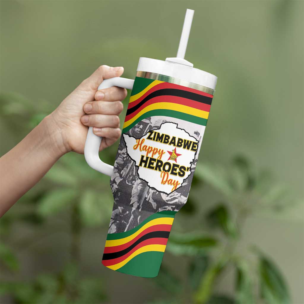 Happy Heroes Day Zimbabwe Tumbler With Handle Lest We Forget - Wonder Print Shop
