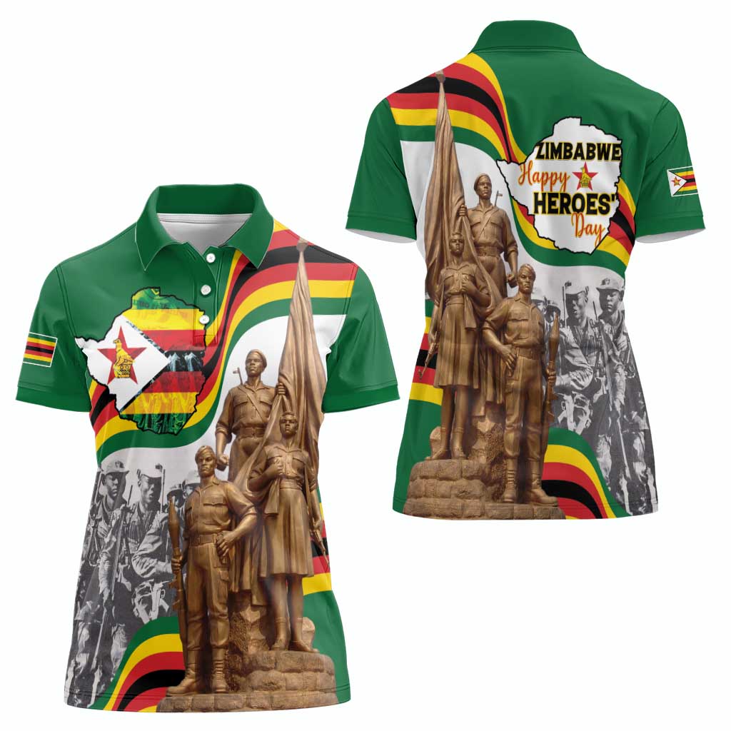 Happy Heroes Day Zimbabwe Women Polo Shirt Lest We Forget - Wonder Print Shop