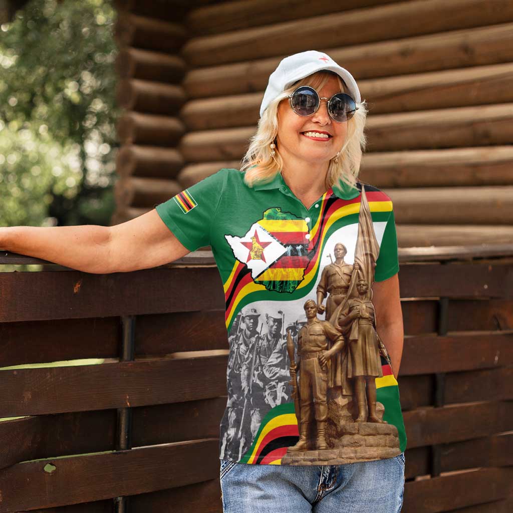 Happy Heroes Day Zimbabwe Women Polo Shirt Lest We Forget - Wonder Print Shop
