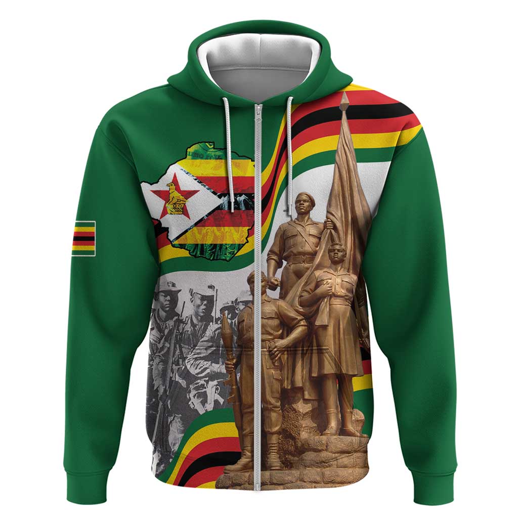Happy Heroes Day Zimbabwe Zip Hoodie Lest We Forget - Wonder Print Shop