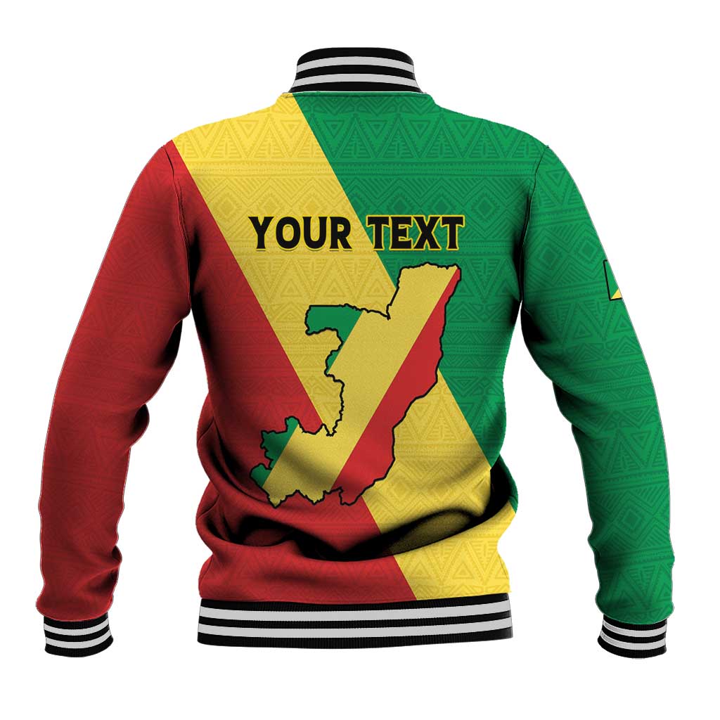 Personalized Congo Brazzaville Baseball Jacket Coat Of Arms With Map - Flag Style - Wonder Print Shop