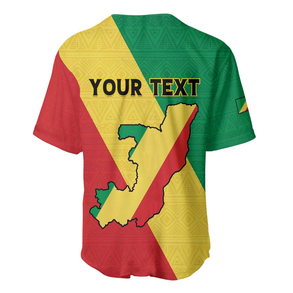 Personalized Congo Brazzaville Baseball Jersey Coat Of Arms With Map - Flag Style - Wonder Print Shop
