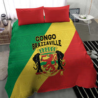 Congo Brazzaville Bedding Set Coat Of Arms With Map - Flag Style - Wonder Print Shop
