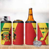 Personalized Congo Brazzaville 4 in 1 Can Cooler Tumbler Coat Of Arms With Map - Flag Style - Wonder Print Shop