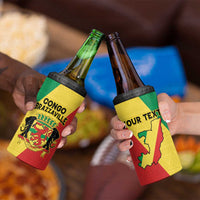 Personalized Congo Brazzaville 4 in 1 Can Cooler Tumbler Coat Of Arms With Map - Flag Style - Wonder Print Shop