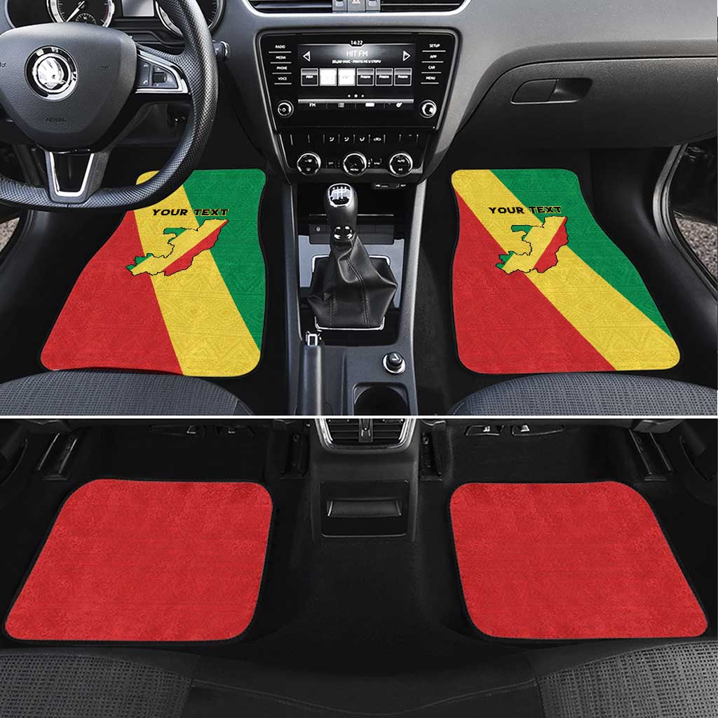 Congo Brazzaville Car Mats Coat Of Arms With Map - Flag Style - Wonder Print Shop