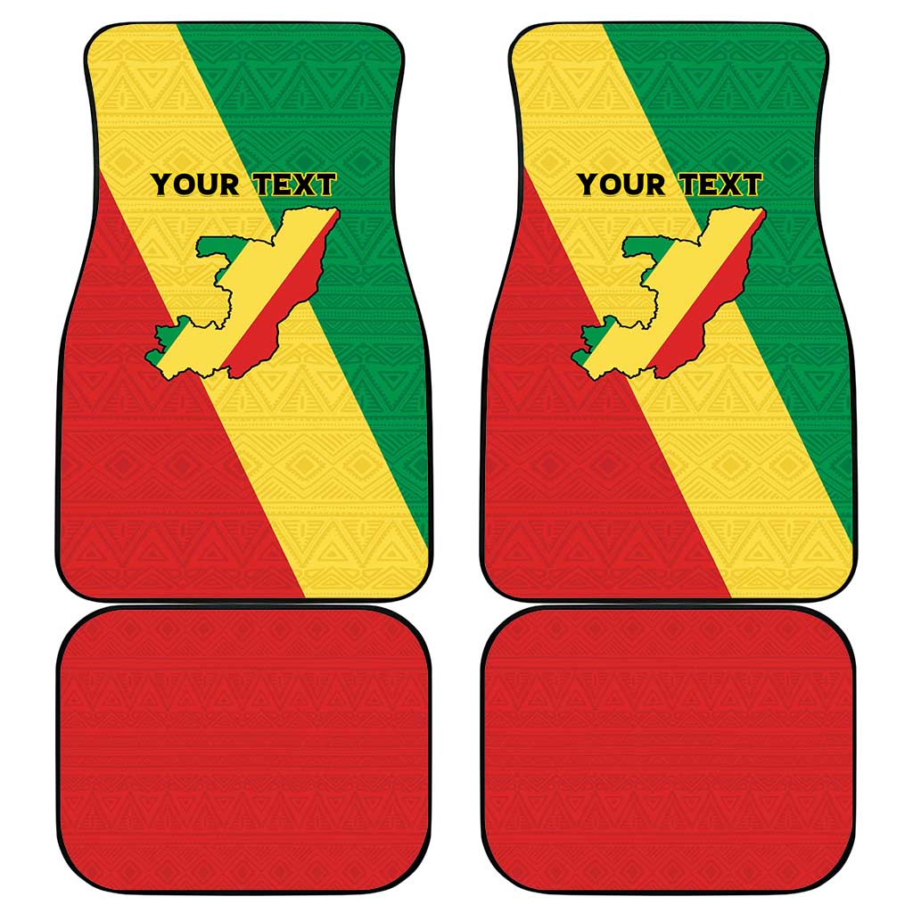 Congo Brazzaville Car Mats Coat Of Arms With Map - Flag Style - Wonder Print Shop