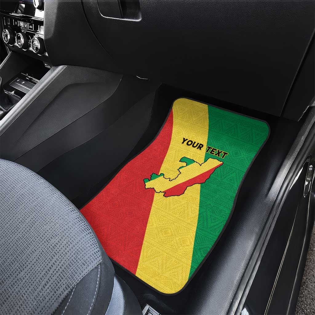Congo Brazzaville Car Mats Coat Of Arms With Map - Flag Style - Wonder Print Shop