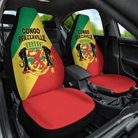 Congo Brazzaville Car Seat Cover Coat Of Arms With Map - Flag Style - Wonder Print Shop