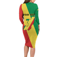 Personalized Congo Brazzaville Family Matching Long Sleeve Bodycon Dress and Hawaiian Shirt Coat Of Arms With Map - Flag Style - Wonder Print Shop