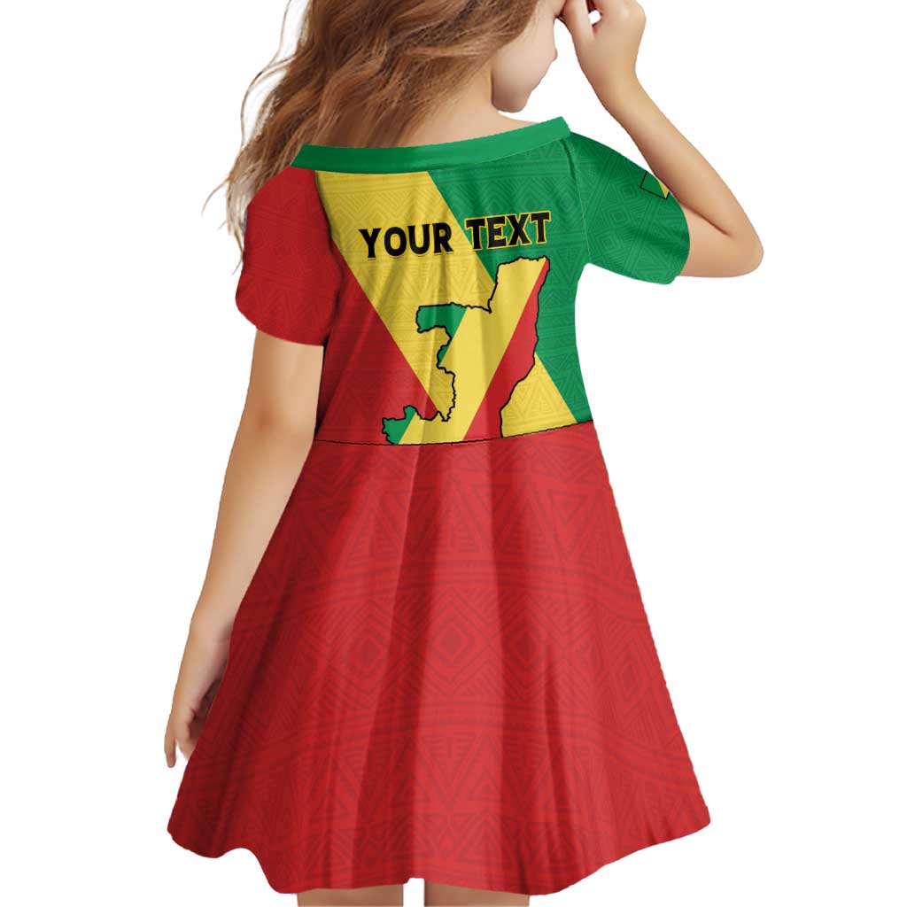 Personalized Congo Brazzaville Family Matching Off Shoulder Short Dress and Hawaiian Shirt Coat Of Arms With Map - Flag Style - Wonder Print Shop