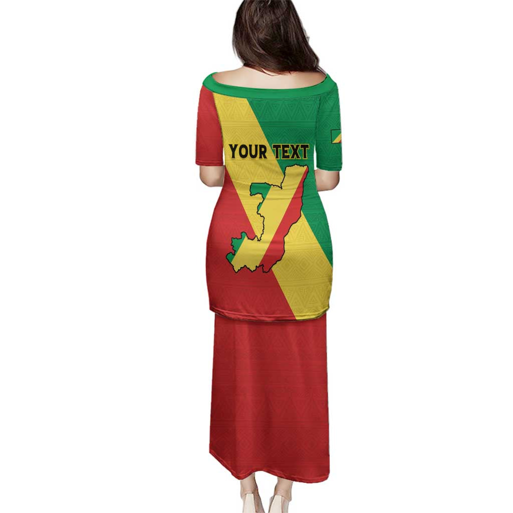 Personalized Congo Brazzaville Family Matching Puletasi and Hawaiian Shirt Coat Of Arms With Map - Flag Style - Wonder Print Shop