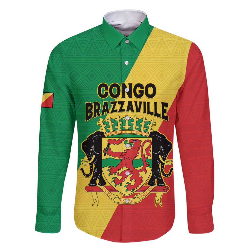 Personalized Congo Brazzaville Family Matching Short Sleeve Bodycon Dress and Hawaiian Shirt Coat Of Arms With Map - Flag Style - Wonder Print Shop