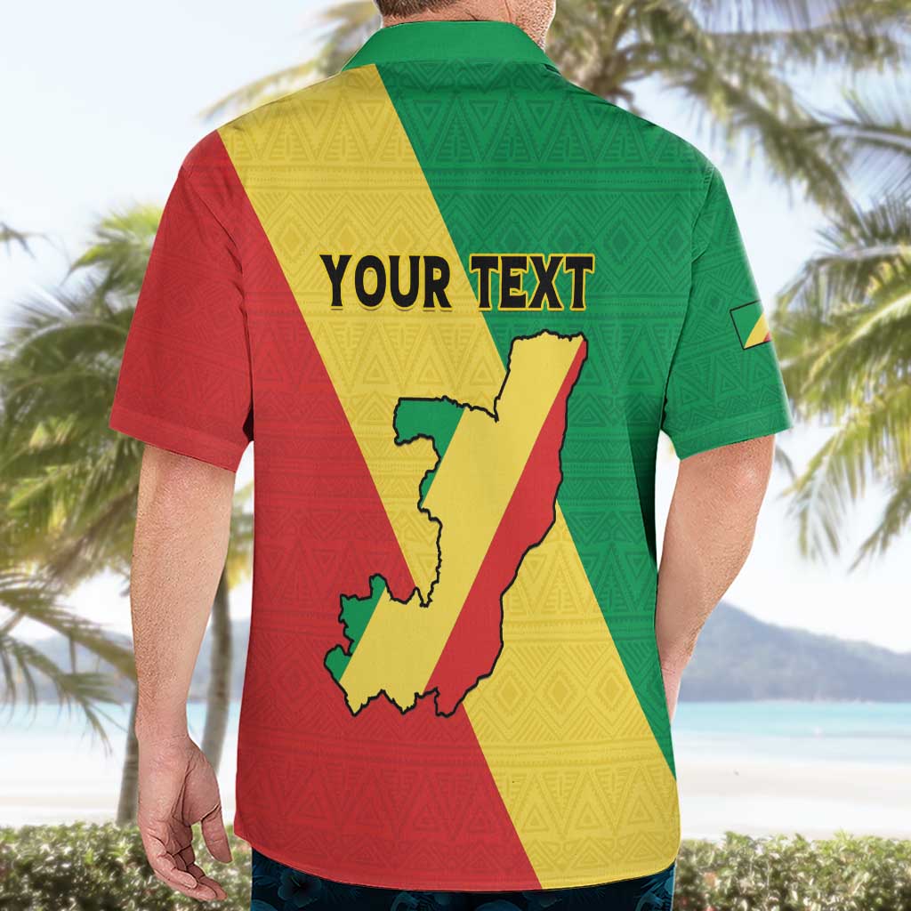 Personalized Congo Brazzaville Hawaiian Shirt Coat Of Arms With Map - Flag Style - Wonder Print Shop