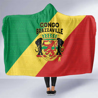 Congo Brazzaville Hooded Blanket Coat Of Arms With Map - Flag Style - Wonder Print Shop