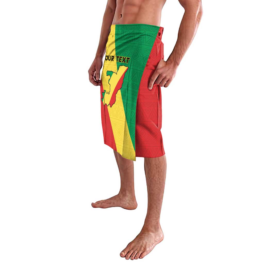 Personalized Congo Brazzaville Lavalava Coat Of Arms With Map - Flag Style - Wonder Print Shop