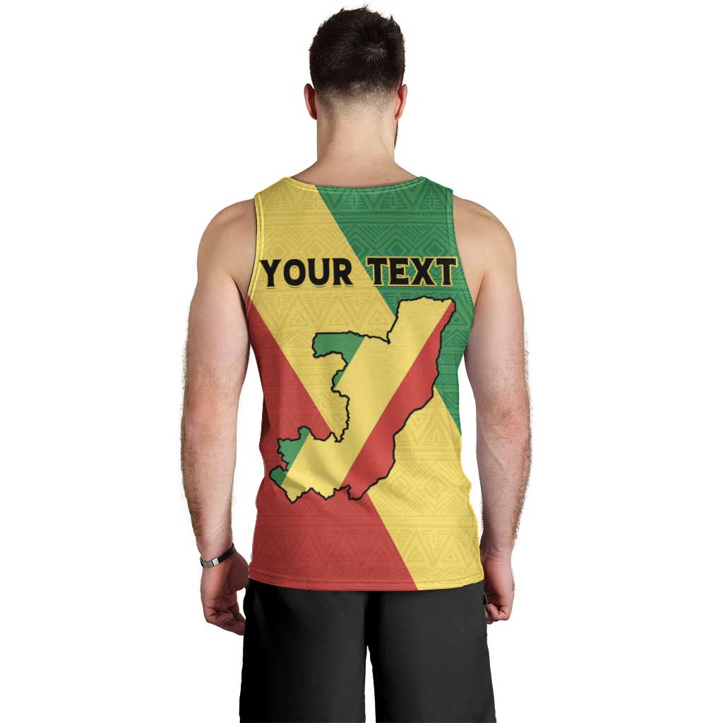 Personalized Congo Brazzaville Men Tank Top Coat Of Arms With Map - Flag Style - Wonder Print Shop