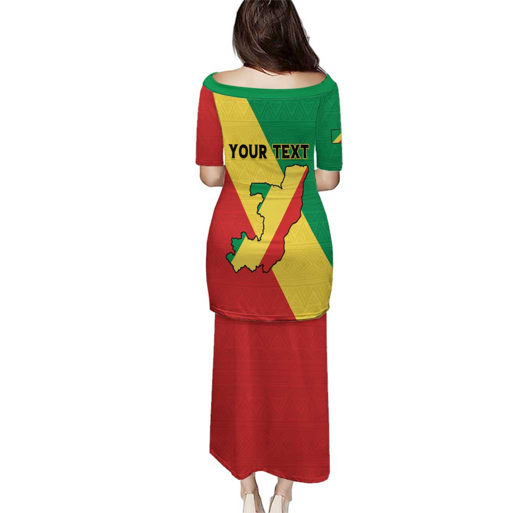 Personalized Congo Brazzaville Puletasi Coat Of Arms With Map - Flag Style - Wonder Print Shop