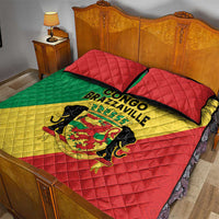 Congo Brazzaville Quilt Bed Set Coat Of Arms With Map - Flag Style - Wonder Print Shop