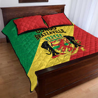 Congo Brazzaville Quilt Bed Set Coat Of Arms With Map - Flag Style - Wonder Print Shop