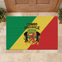 Congo Brazzaville Rubber Doormat Coat Of Arms With Map - Flag Style - Wonder Print Shop