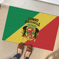 Congo Brazzaville Rubber Doormat Coat Of Arms With Map - Flag Style - Wonder Print Shop